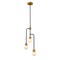 Z-Lite Neutra 3 Light Chandelier, Matte Black + Foundry Brass & Opal 621-3MB-FB - alternate 7